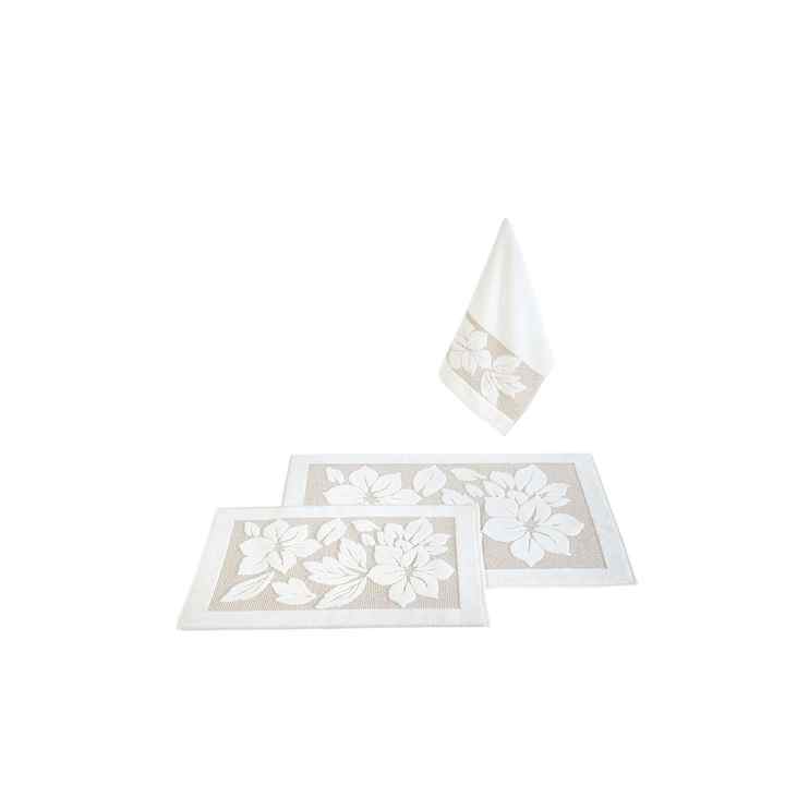 Derya Bath Mat Set 3 Piece Cream-cappucino