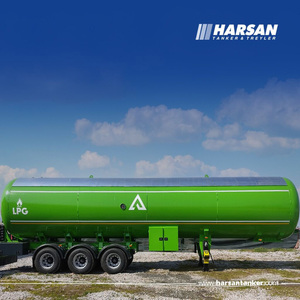 Semi-remorque de transport de GPL de 60 m, capacité de charge de 28 500 kg, 3 essieux, 12 roues, certifiée AD 2000, citerne routière pour propane et butane en vrac - Product Image 1
