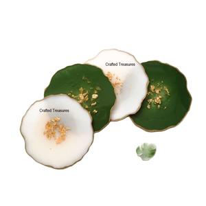 Sous-verres de rivière en résine verte époxy à forte demande sous-verres de boisson créatifs ensemble de 4 tapis de tasse pour sous-verres de boissons pour la maison - Product Image 3