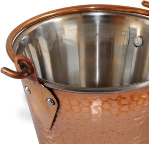 Premium Quality Hammered Design Copper Bucket Durable <b>Stainless</b> <b>Steel</b> Serve Ware Tableware Healthy for Home Hotel Restaurants - Product Image 4