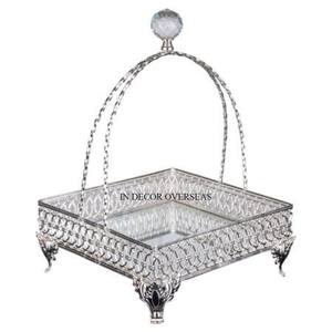 Caja de regalo de regalos de boda de aspecto elegante hecha de Metal resistente pulido brillante plateado de diseñador Floral del fabricante indio - Product Image 5