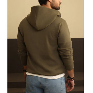 เสื้อฮู้ดผู้ชายผ้าฝ้าย80 20โพลีเอสเตอร์แขนเสื้อมีฮู้ดมีซิปไซส์ใหญ่เสื้อผ้าแนวสตรีท - Product Image 5