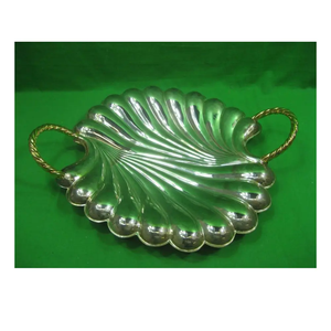 Plateau en aluminium massif design Bol de service pour fruits secs de taille personnalisée de couleur argent antique pour la fête de mariage - Product Image 3