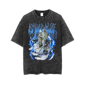 Venta al por mayor OEM Dtg Print Tee Logo Camiseta 100% algodón para hombre Camiseta de gran tamaño pesado piedra ácido lavado Vintage camiseta personalizada - Product Image 5