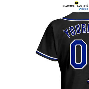 Camiseta de Béisbol Personalizada Negra y Rojo Real, Auténtica, de Primera Calidad, con Nombre y Número Bordados en Tela Tackle Twill, para Entusiastas del Deporte - Product Image 6