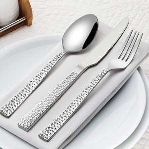 Fourniture directe d'usine de qualité supérieure en acier inoxydable personnalisé dîner couverts outils argentés gravés couverts ensembles ustensiles creux - Product Image 4