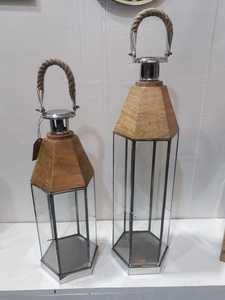 Linterna de vela de metal de madera de Navidad con acabado de níquel Decoración del Hogar disponible en todos los tamaños Hecho de madera Acero inoxidable - Product Image 6