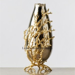 Normal Design Customizable Vase <b>Golden</b> Color Flower and <b>Plants</b> Storage <b>Pots</b> and Vase Home and Balcony Decorative Supplies - Product Image 3
