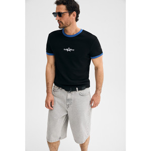 T-shirt pour homme GRIMELANGE LIGNE en tissu doux et extensible avec détails imprimés et bordures contrastées - Product Image 4