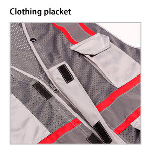 เสื้อกั๊กสะท้อนแสงมีกระเป๋าระบายอากาศได้ดีเสื้อกั๊กซิปด้านหน้า - Product Image 4