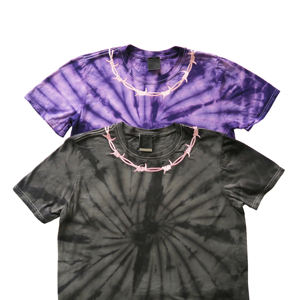 Alta calidad 100% algodón hombres logotipo personalizado Tie Dye ácido lavado camiseta de gran tamaño Camisetas cuello redondo - Product Image 1