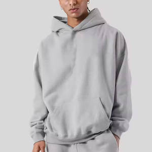 Sweat-shirt à capuche unisexe à manches longues, prix d'usine, couleur unie marron, sweat-shirt à épaules tombantes pour l'hiver - Product Image 3