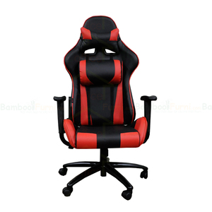 Chaise de jeu pivotante rouge GC003 avec accoudoirs 4D extensibles, inclinable, en cuir et métal, avec fonction massage, design moderne pour la maison et le bureau - Product Image 2
