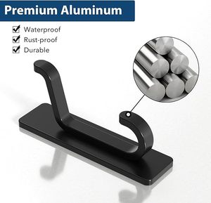 Door <b>Hook</b> Extra Sticky Stainless Holder <b>for</b> Hanging Towel Coat Clothes Purse Hat <b>Key</b> Black <b>Wall</b> Mounted Self Adhesive Hanger - Product Image 5