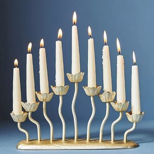 Leaf Shaped Decorative Home Decor Metal Golden <b>Top</b> Selling Candle Stand for <b>Party</b> Ware Candle Holder - Product Image 3