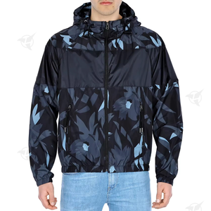 Chaqueta cortavientos con sublimación de cremallera completa, ligera y personalizada, chaqueta impermeable reflectante para entrenamiento con capucha, chaquetas para exteriores - Product Image 4