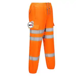 Mens Hi Vis Waterproof Reflective Work Trousers High visibility Mens multi-pocket fluorescent yellow safety trouser pant