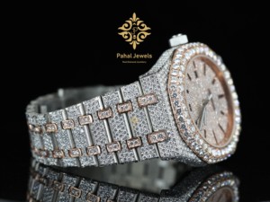 Montre automatique de luxe pour homme en moissanite glacée, bracelet en diamant raffiné, fermoir, mouvement mécanique haut de gamme pour toutes les occasions, date - Product Image 4