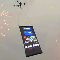 Écran LED Magique P25 P40 P15 en Tissu Pliable Personnalisable, Affichage Volant avec Drone pour Événements Extérieurs