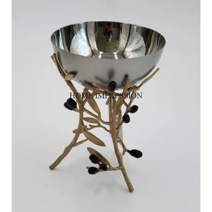 Ensemble de 3 bols de designer en forme ronde à texture martelée, couleur unique, fleurs et feuilles les plus fantaisistes, en provenance d'Inde, à un prix impressionnant - Product Image 6