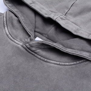 Sweat-shirt à capuche oversize pour homme, marque privée, couleur unie, en coton French Terry, décontracté, pour l'automne, effet délavé à l'acide - Product Image 5