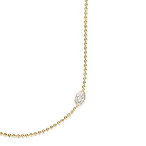 Elegante Collar de Diamantes con Corte Ovalado Alargado de Diamante Cultivado en Laboratorio de 3.07 Ct E VS1 en Oro Amarillo de 18K para Uso Diario o Regalo - Product Image 2