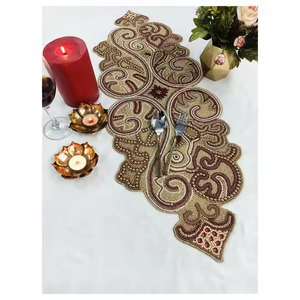 Incalculable Worth Beaded <b>Runner</b> Unique Table Placemat Floral Design for Food <b>Bar</b> Wedding Design Embroidered Dinning Table Decor - Product Image 1