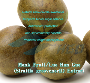 Approvisionnement direct de l'usine HGO Extrait de fruit de moine naturel/Luo Han Guo (Siraitia grosvenorii) Mogroside V 15% (extrait standardisé) - Product Image 5