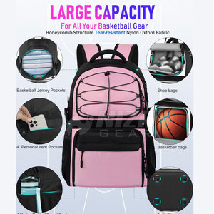 Sac à dos de basketball décontracté haute capacité, design ergonomique, écologique, respirant, en nylon et polyester, pour l'entraînement en équipe et les loisirs - Product Image 3