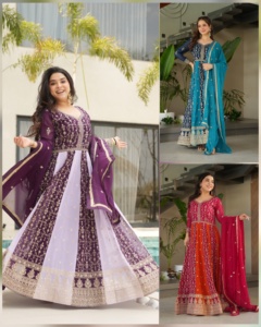 Lehenga Choli en soie violette avec dupatta, tenue de mariage traditionnelle longue pour femmes, style Inde Pakistan - Product Image 6