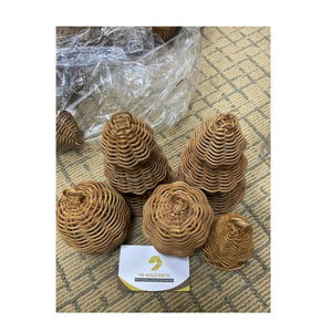 Cloches en rotin Mini arbre en rotin Style vintage Décorations de Noël en rotin créatives de qualité supérieure Décorations de vacances d'hiver faites à la main. - Product Image 3