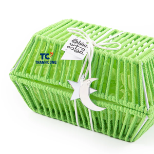 ตะกร้าหญ้าทะเลรอมฎอนหรูหราได้รับการออกแบบอย่างสวยงามเป็นมิตรกับสิ่งแวดล้อมที่เก็บของประดับดวงจันทร์ดาวที่มีเสน่ห์สำหรับเป็นของขวัญ - Product Image 2