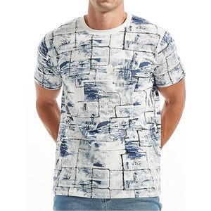 Logo personnalisé de haute qualité sérigraphié 100% coton solide anti-rides coupe régulière t-shirts à manches courtes pour hommes - Product Image 2