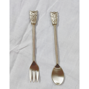 Mini juego de cubiertos de Metal y latón, juego creativo de cubiertos reutilizables para aves, cuchara de café, cuchillo y tenedor, juego de cena - Product Image 5