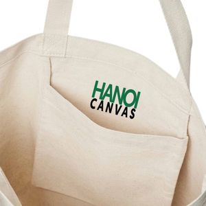 100% sac fourre-tout en toile de coton recyclé matériau naturel écologique personnalisé avec logo imprimé personnalisé pour les achats de cadeaux - Product Image 6