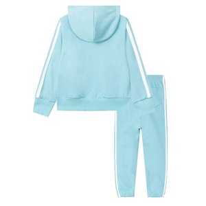 Cómodo y chándal con cremallera para niños Chándal de algodón puro Primavera Otoño Invierno Ropa Niños 2 piezas Chándal Color sólido - Product Image 5