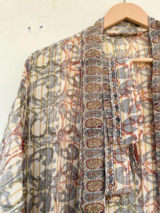 100% Silk Vintage Kimono <b>Robe</b> Quick <b>Dry</b> Smooth Dressing Gown for <b>Women's</b> Sleepwear Summer Autumn Spring Bridal Wear Free Size - Product Image 4