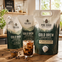 Sachet de café froid AT PACK 3L, sachet de concentré de café imprimé sur mesure avec bec verseur pour emballage de boissons prêtes à boire