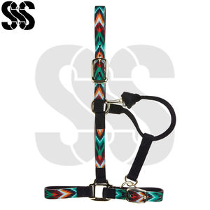 Cabestro Ecuestre Elegante de Alta Calidad en Nailon/Cuero Genuino, Ajustable, con Acolchado Suave y Resistente a la Oxidación - Product Image 2