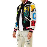 Giacca Varsity Old School Unisex Personalizzata OEM, 100% Cotone, Impermeabile, Reversibile, Ecologica, Stile High Street