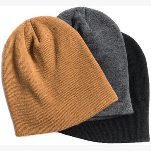 Venta al por mayor 100% gorros tejidos de lana para hombres y logotipo personalizado ropa de invierno patrón sólido cómodo ajuste gorros gorras - Product Image 3