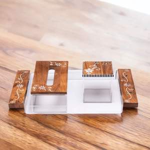 Plateaux de service rectangulaires en nacre sélectionnés avec couvercle en acrylique pour la restauration, la pâtisserie, le chocolat, la décoration du Ramadan, l'Aïd - Product Image 4