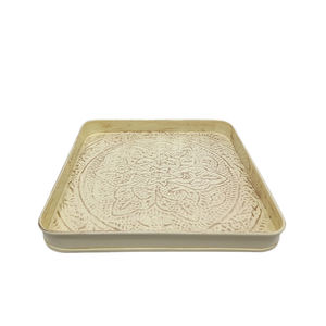 ถาดเสิร์ฟอาหารทรงสี่เหลี่ยมผืนผ้าโลหะแบบคลาสสิกสีส้มสำหรับโรงแรมและร้านอาหารถาดเสิร์ฟอาหารแบบทำมือ - Product Image 6