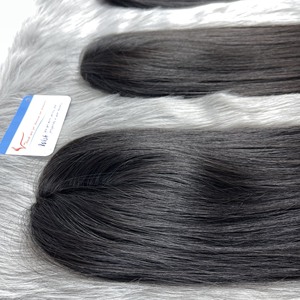 วิกผมมินิวิกผมแท้สีดำธรรมชาติสำหรับผู้หญิงปิดด้านบนลูกไม้ - Product Image 1