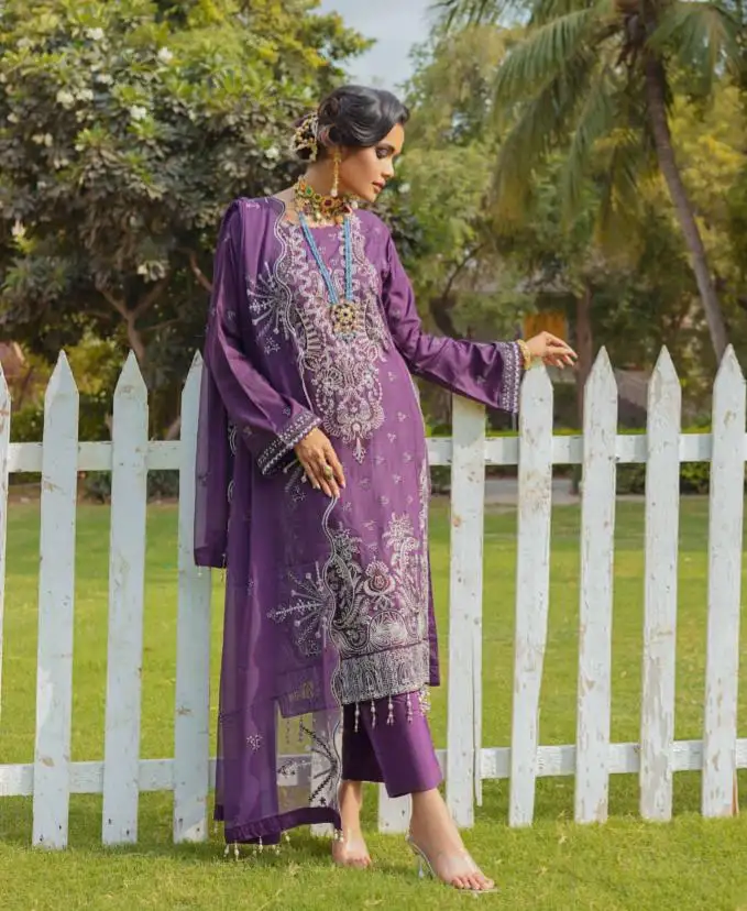 현대 패션 디자이너 파키스탄면 N 워시 착용 자수 3 피스 수트 도매 가격에 착용 준비 가능