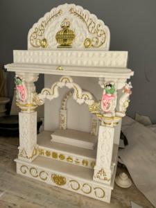 Desire Marble Modern Anti-Corrosión Home Temple Escultura para Hindu Puja Room Decor Makrana Mármol Tallas de piedra - Product Image 3