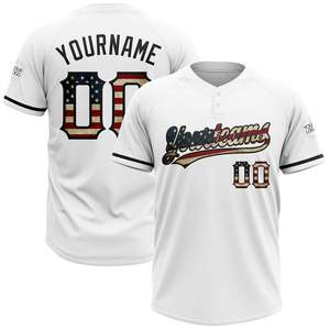Benutzer definierte Sublimation White Jersey mit Buchstaben Softball & Baseball <span class=keywords><strong>2</strong></span>-Button Club Jersey Whole Sale - Product Image 1