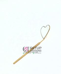 Nouveau style miroir de poche lumineux en acier inoxydable avec logo personnalisé pour extensions de cils, design cœur en diamant plasma doré, outils de beauté - Product Image 2