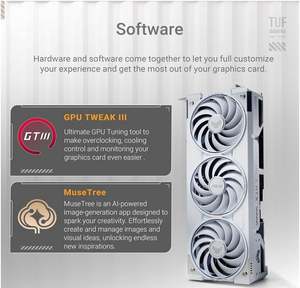 Nueva Tarjeta Gráfica para Juegos iASUS TUF Gaming GeForce RTX 5070 Ti 16GB GDDR7 Edición Blanca OC de Alta Calidad - Product Image 4