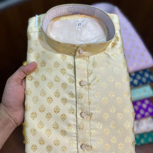 Modern Vintage Slim Fit <b>Kurta</b> Pajama for <b>Men</b> Stylish Ethnic Designer Outfit for Parties Celebrations Indian Pakistani Style - Product Image 1